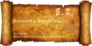 Borovits Kerény névjegykártya